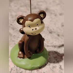 Cute Brown Monkey Figurine Photo Holder